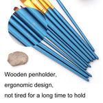 Zhu Ting 2 Set Pennello per acquerello multifunzionale in lana di nylon per studenti, 13 PCS/Set Pearl Blue, 13 PCS/Set Pearl White