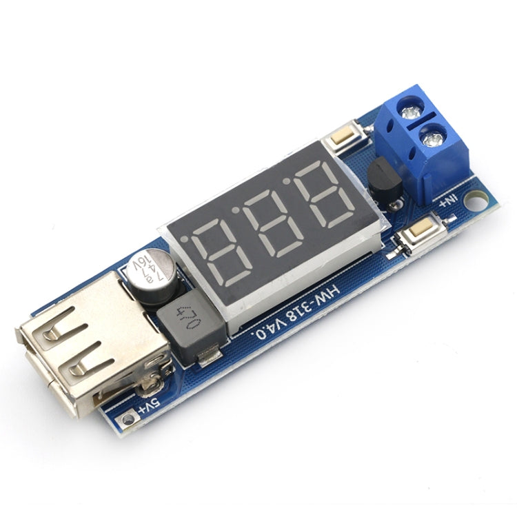 HW-318 12V to 5V DC-DC 3A Buck Module DC Power Supply Module LED Battery Voltmeter for Car