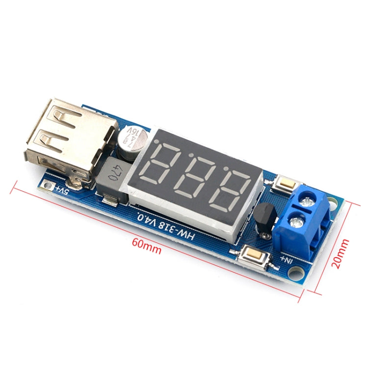 HW-318 12V to 5V DC-DC 3A Buck Module DC Power Supply Module LED Battery Voltmeter for Car