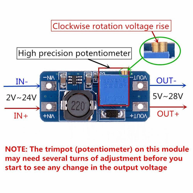 5 PCS HW-183 2A Boost Board DC Boost Module Auto / Ricarica / USB / Modulo di conversione ad alta potenza