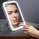 Specchio per trucco a LED da 2 pezzi con luce di riempimento Specchio da toeletta da tavolo per dormitorio Specchio piccolo portatile pieghevole femminile,Stile:, Charging Monochromatic Light (White), Charging Monochromatic Light (Pink)                ...