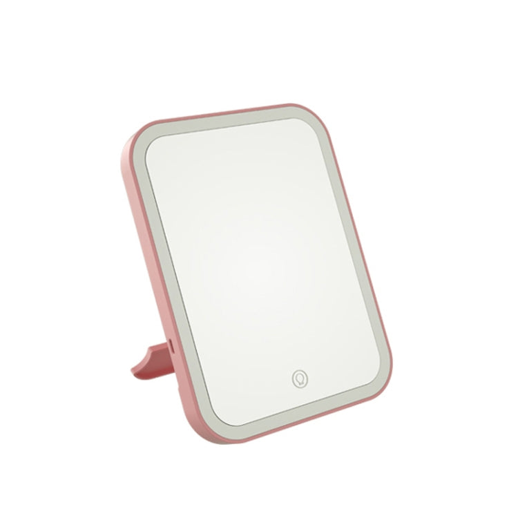 Specchio per trucco a LED da 2 pezzi con luce di riempimento Specchio da toeletta da tavolo per dormitorio Specchio piccolo portatile pieghevole femminile,Stile:, Charging Monochromatic Light (White), Charging Monochromatic Light (Pink)                ...