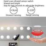 Lampada da trucco a LED Specchio frontale Beauty Fill Light Hand Sweep Sensation Lamp, 2 Bulbs, 6 Bulbs, 10 Bulbs, 14 Bulbs