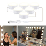 Luce frontale a specchio Specchio per il trucco dimmerabile Luce di controllo tattile USB, 2 LEDs, 6 LEDs, 10 LEDs, 14 LEDs