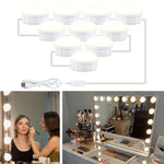 Luce frontale a specchio Specchio per il trucco dimmerabile Luce di controllo tattile USB, 2 LEDs, 6 LEDs, 10 LEDs, 14 LEDs