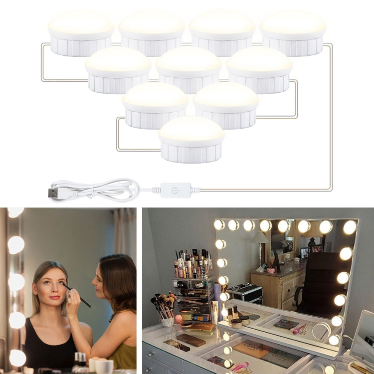 Luce frontale a specchio Specchio per il trucco dimmerabile Luce di controllo tattile USB, 2 LEDs, 6 LEDs, 10 LEDs, 14 LEDs