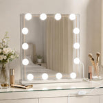 Luce frontale a specchio Specchio per il trucco dimmerabile Luce di controllo tattile USB, 2 LEDs, 6 LEDs, 10 LEDs, 14 LEDs