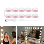 Luce frontale a specchio Specchio per il trucco dimmerabile Luce di controllo tattile USB, 2 LEDs, 6 LEDs, 10 LEDs, 14 LEDs