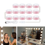 Luce frontale a specchio Specchio per il trucco dimmerabile Luce di controllo tattile USB, 2 LEDs, 6 LEDs, 10 LEDs, 14 LEDs