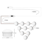 Luce frontale per specchio da bagno per camera cosmetica Luce dimmerabile a tre colori USB, 2 LEDs, 6 LEDs, 10 LEDs, 14 LEDs