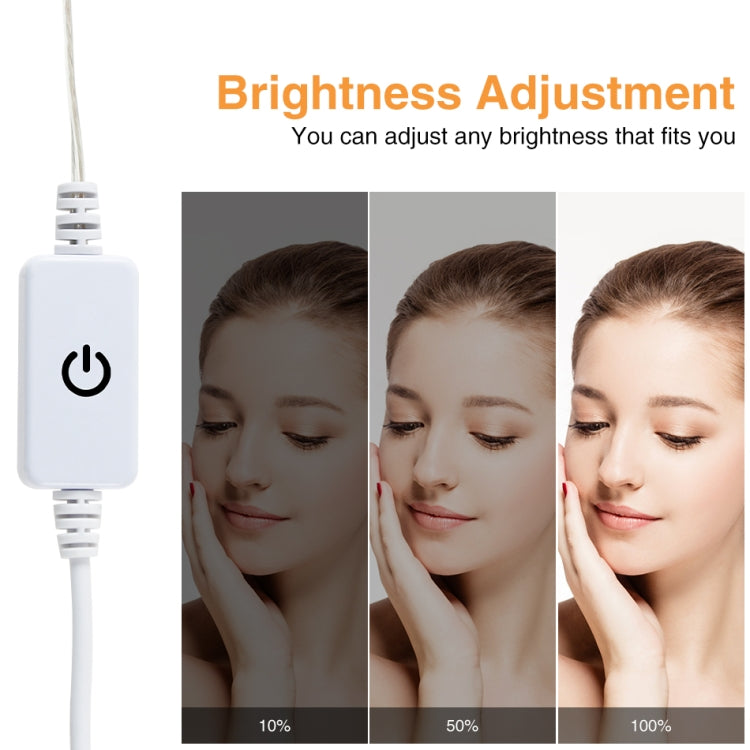 Luce frontale per specchio da bagno per camera cosmetica Luce dimmerabile a tre colori USB, 2 LEDs, 6 LEDs, 10 LEDs, 14 LEDs