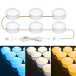 Luce frontale per specchio da bagno per camera cosmetica Luce dimmerabile a tre colori USB, 2 LEDs, 6 LEDs, 10 LEDs, 14 LEDs