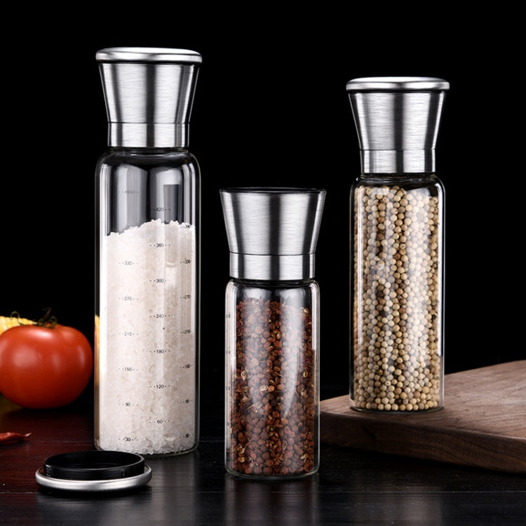 304 in acciaio inox sale marino macinapepe macinatore di pepe caffè manuale bottiglia di macinazione, 2 PCS 200ml, 270ml, 450ml