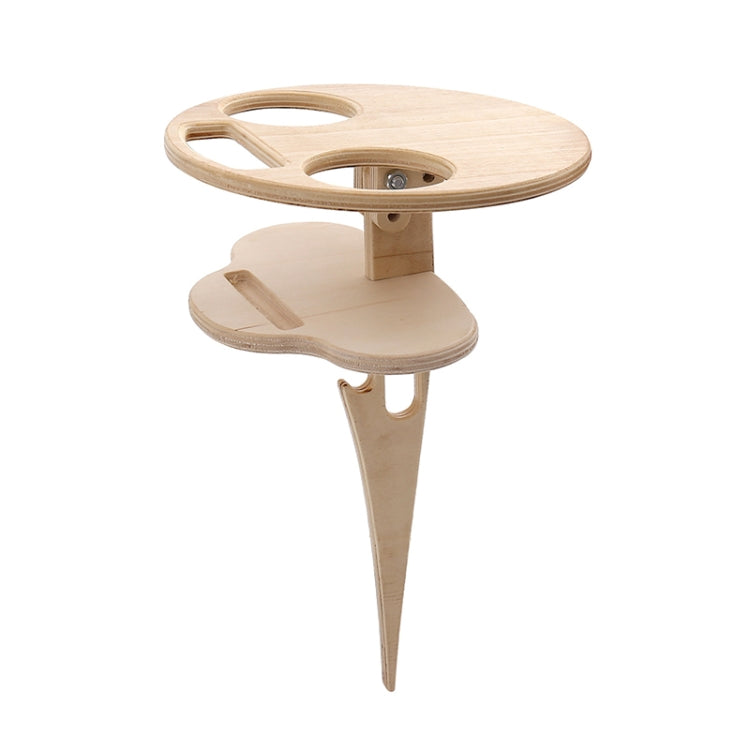 Tavolo da vino pieghevole portatile da esterno Tavolo da spiaggia all'aperto, Black, Double Layer Wood Color, Double Layer Black