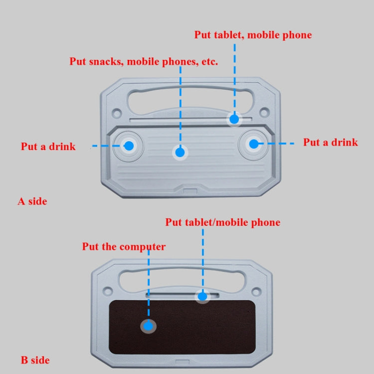 Volante multiuso per auto Tavolo da gioco Staffa per computer per auto Staffa per schienale per sedia Scaffale per tavolino, Upgrade Black, Upgrade Gray