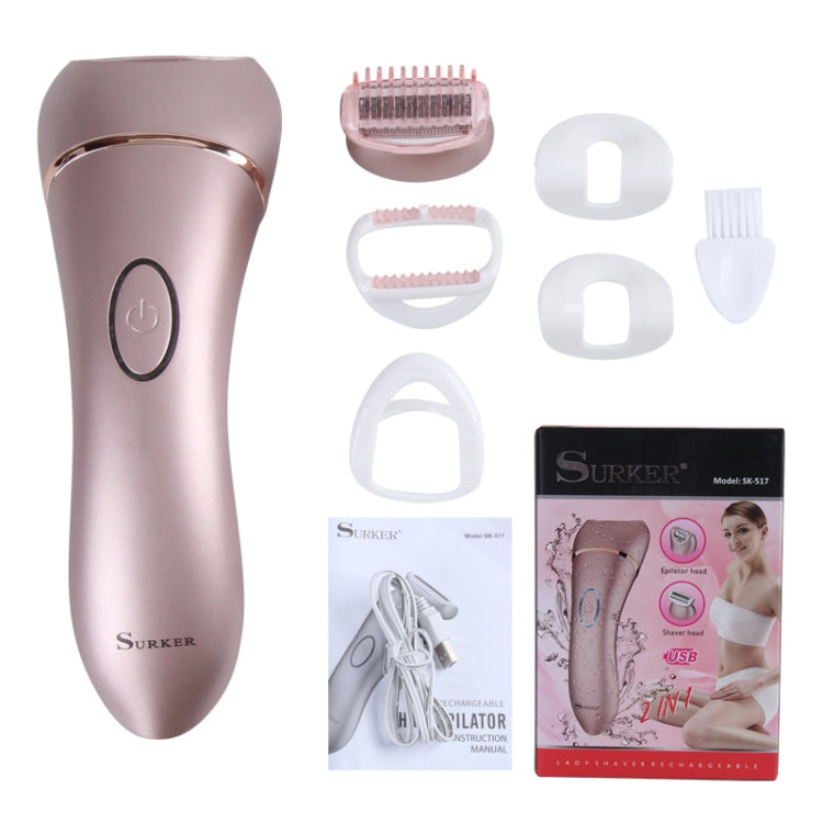 Suker SK-517 Dispositivo elettrico per la depilazione a eluizione dell'acqua Donne Pizzicatrice per capelli per uso domestico Multifunzionale Epilatore per rasoio due in uno