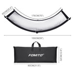 FOMITO Pannello riflettente curvo per studio fotografico a forma di U 4 in 1 Pannello riflettente bianco argento oro, U-Shaped 4 in 1
