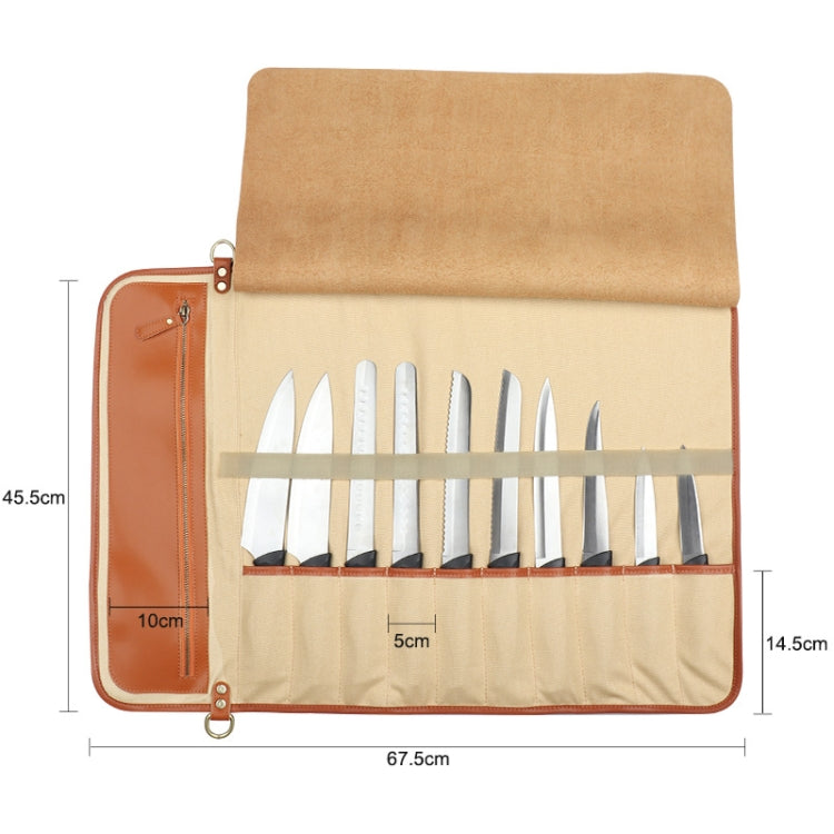 WESSLECO Chef Knife Storage Bag Borsa porta coltelli portatile, Portable Roll Black, WESSLECO Brown