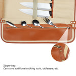 WESSLECO Chef Knife Storage Bag Borsa porta coltelli portatile, Portable Roll Black, WESSLECO Brown