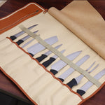 WESSLECO Chef Knife Storage Bag Borsa porta coltelli portatile, Portable Roll Black, WESSLECO Brown