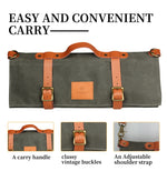 WESSLECO Borsa porta coltelli da chef in tela, WESSLECO Army Green