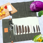 WESSLECO Borsa porta coltelli da chef in tela, WESSLECO Army Green
