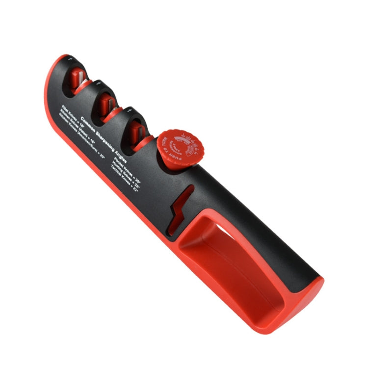 Affilacoltelli manuale regolabile 4-in-1 Affilacoltelli multifunzionale, 4 in 1 (Black Red), 4 in 1 (Gray Red)