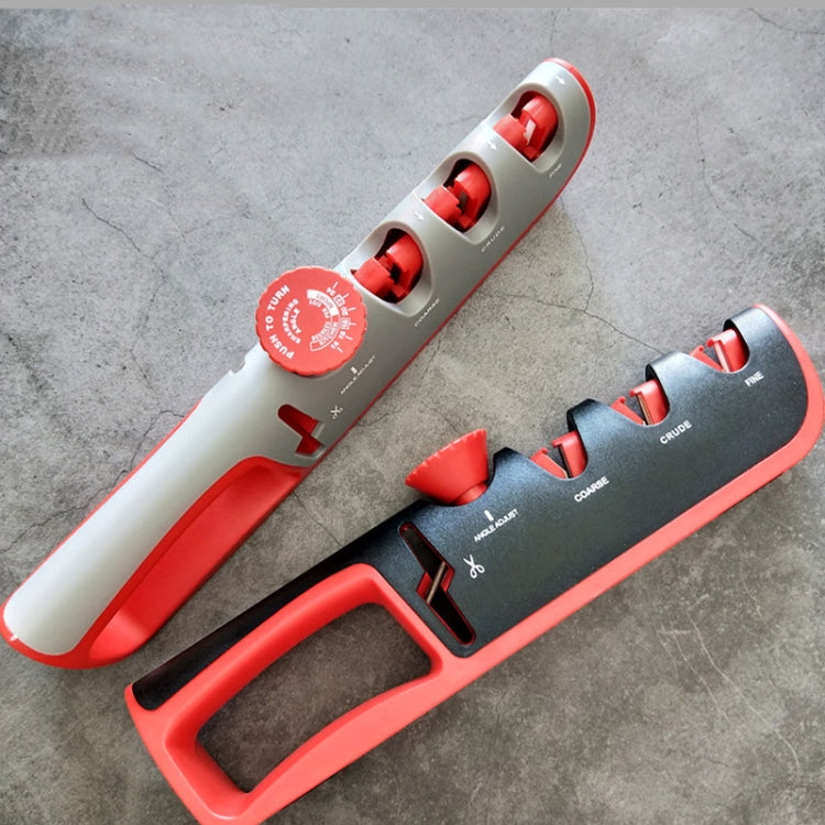 Affilacoltelli manuale regolabile 4-in-1 Affilacoltelli multifunzionale, 4 in 1 (Black Red), 4 in 1 (Gray Red)