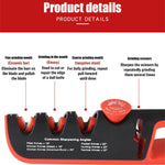 Affilacoltelli manuale regolabile 4-in-1 Affilacoltelli multifunzionale, 4 in 1 (Black Red), 4 in 1 (Gray Red)