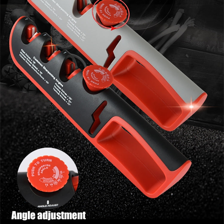 Affilacoltelli manuale regolabile 4-in-1 Affilacoltelli multifunzionale, 4 in 1 (Black Red), 4 in 1 (Gray Red)