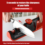 Affilacoltelli manuale regolabile 4-in-1 Affilacoltelli multifunzionale, 4 in 1 (Black Red), 4 in 1 (Gray Red)