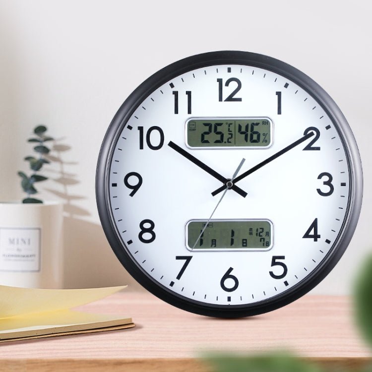 Orologio da parete con display a LED a doppio schermo da 13 pollici Orologio multifunzione con calendario della temperatura e dell'umidità del soggiorno, Dual-screen LED Display Wall Clock