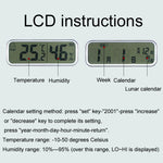 Orologio da parete con display a LED a doppio schermo da 13 pollici Orologio multifunzione con calendario della temperatura e dell'umidità del soggiorno, Dual-screen LED Display Wall Clock