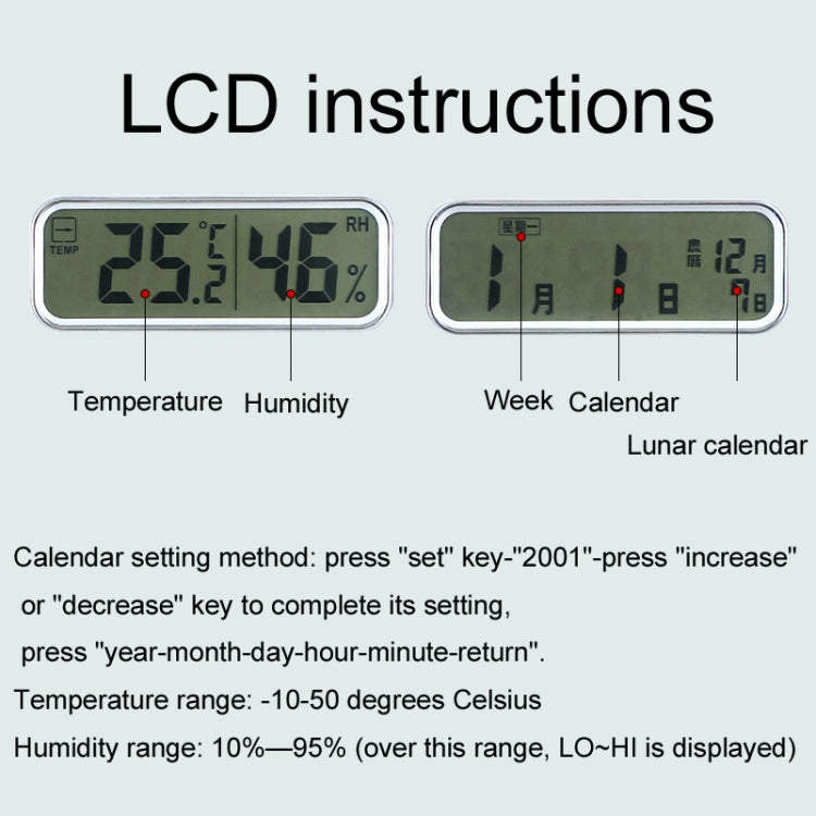 Orologio da parete con display a LED a doppio schermo da 13 pollici Orologio multifunzione con calendario della temperatura e dell'umidità del soggiorno, Dual-screen LED Display Wall Clock