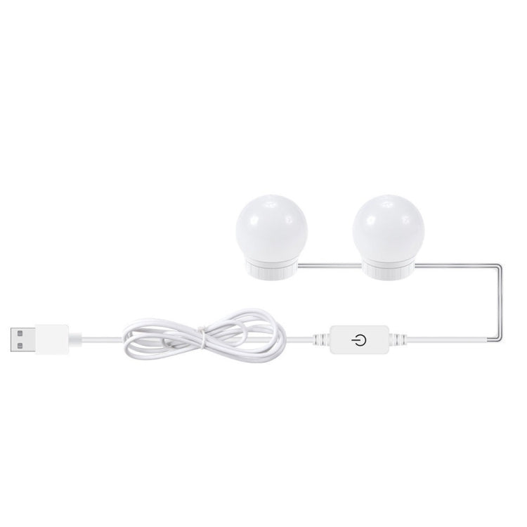 3 Lampadine frontali a specchio a temperatura di colore USB Lampadine semplici per il trucco del bagno, 2 LEDs, 6 LEDs, 10 LEDs, 14 LEDs