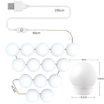3 Lampadine frontali a specchio a temperatura di colore USB Lampadine semplici per il trucco del bagno, 2 LEDs, 6 LEDs, 10 LEDs, 14 LEDs