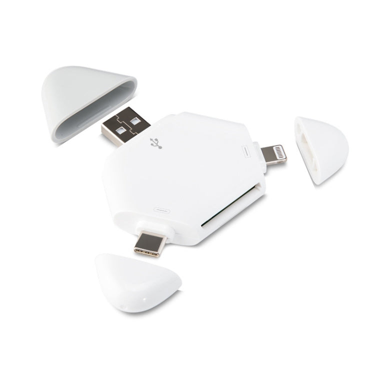 LCOP 5 in 1 Lettore di schede OTG per telefono cellulare a triangolo, 5 in 1 OTG Card Reader