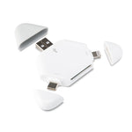 LCOP 5 in 1 Lettore di schede OTG per telefono cellulare a triangolo, 5 in 1 OTG Card Reader
