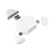 LCOP 5 in 1 Lettore di schede OTG per telefono cellulare a triangolo, 5 in 1 OTG Card Reader