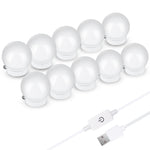 Lampada frontale a specchio a LED Lampadine di riempimento per trucco a luminosità regolabile USB, 2 LEDs, 6 LEDs, 10 LEDs, 14 LEDs
