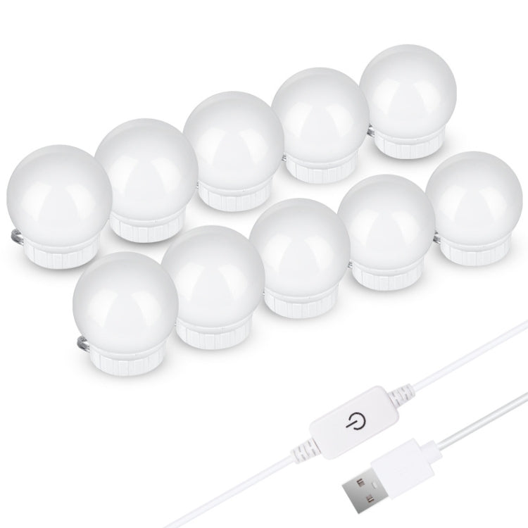 Lampada frontale a specchio a LED Lampadine di riempimento per trucco a luminosità regolabile USB, 2 LEDs, 6 LEDs, 10 LEDs, 14 LEDs