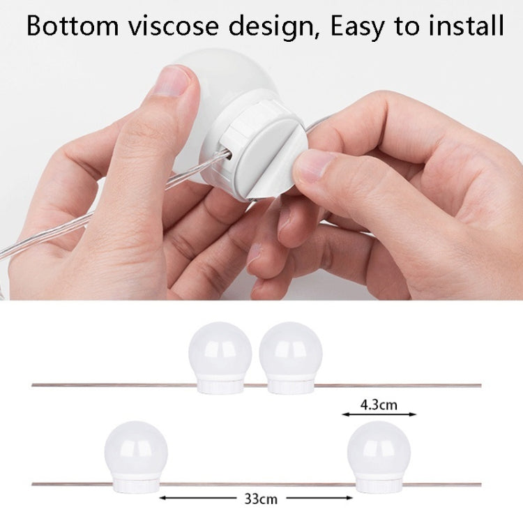 Lampada frontale a specchio a LED Lampadine di riempimento per trucco a luminosità regolabile USB, 2 LEDs, 6 LEDs, 10 LEDs, 14 LEDs