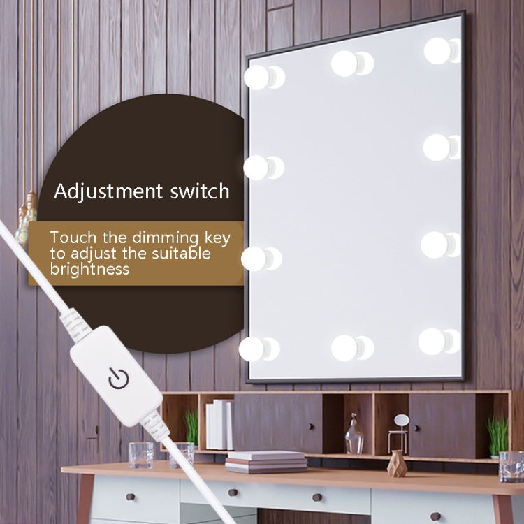 Lampada frontale a specchio a LED Lampadine di riempimento per trucco a luminosità regolabile USB, 2 LEDs, 6 LEDs, 10 LEDs, 14 LEDs