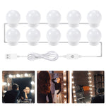Lampada frontale a specchio a LED Lampadine di riempimento per trucco a luminosità regolabile USB, 2 LEDs, 6 LEDs, 10 LEDs, 14 LEDs