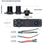 12-24V Car Ship Impermeabile USB Ricarica accendisigari Master 3 in 1 Interruttore a pannello combinato, 12-24V
