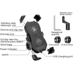 Kewig Motorcycle Outdoor Riding Staffa fissa per telefono cellulare a quattro artigli QC3.0 Supporto impermeabile a ricarica rapida, M11-B