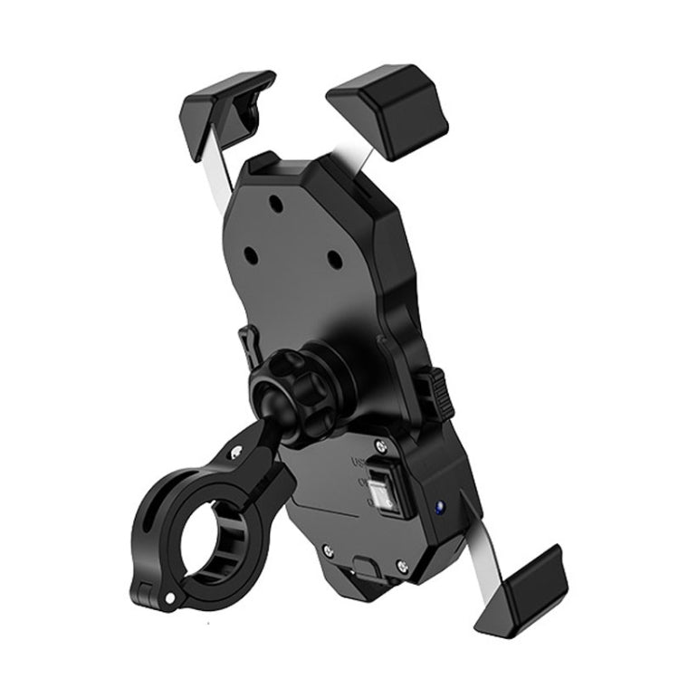 Kewig Motorcycle Outdoor Riding Staffa fissa per telefono cellulare a quattro artigli QC3.0 Supporto impermeabile a ricarica rapida, M11-B