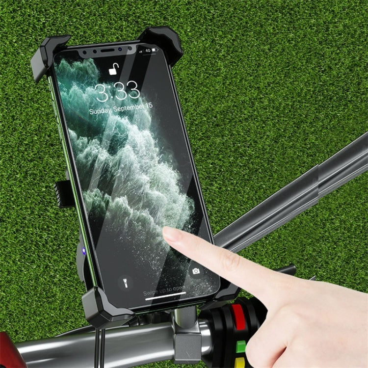 Kewig Motorcycle Outdoor Riding Staffa fissa per telefono cellulare a quattro artigli QC3.0 Supporto impermeabile a ricarica rapida, M11-B