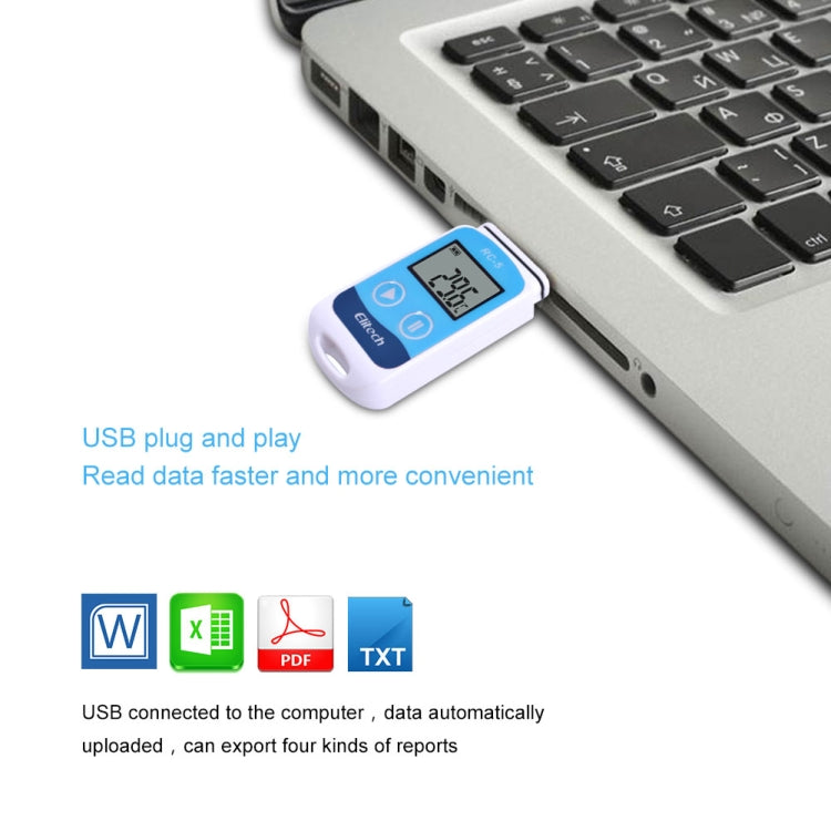 Registratore dati di temperatura USB digitale TTE35065 per stoccaggio in magazzino, refrigerazione, celle frigorifere e laboratorio, TTE35065