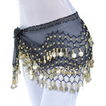 Accessori per sciarpe per danza del ventre da donna Gonna con cintura a 3 file Avvolgente con catena in vita per danza del ventre Abbigliamento da danza per adulti, One Size